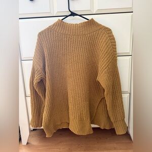 Aerie mustard yellow cable knit sweater